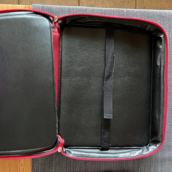 Levenger Red Leather Computer Bag/Laptop Case, NWOT, Excellent Condition - Picture 4 of 8